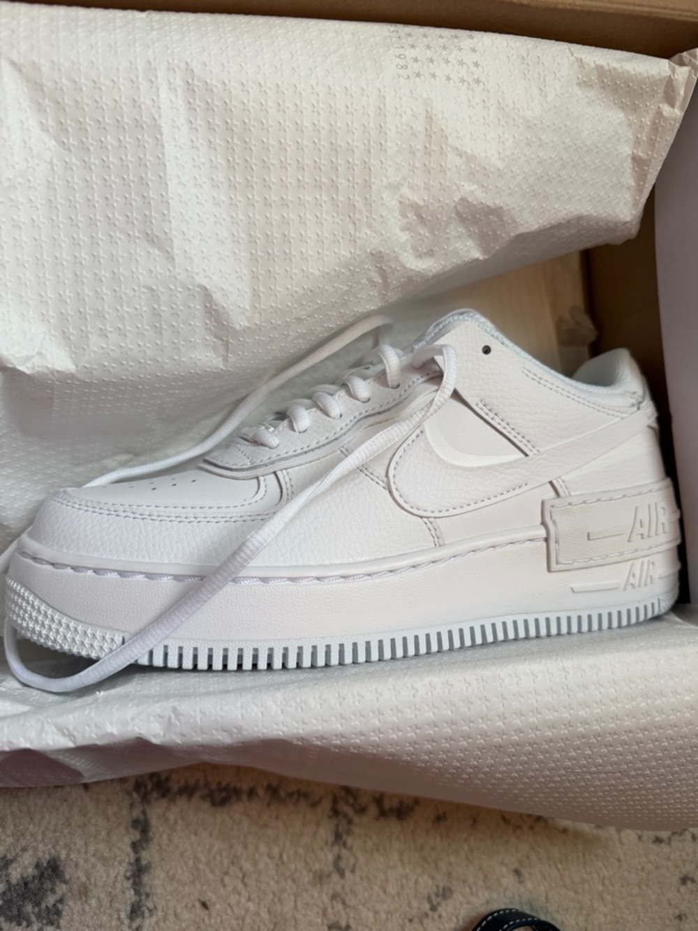 Nike White Layered Air Force 1 Shadow Sneakers